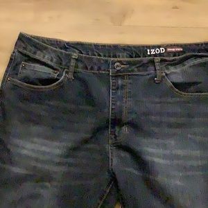 Izod Jeans Men's Size 42 X 30 Navy Blue Comfort Stretch